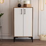 Hanah Home Zapatero Nogal y Blanco 60x111x35 cm. Mueble Organizador con Estantes.